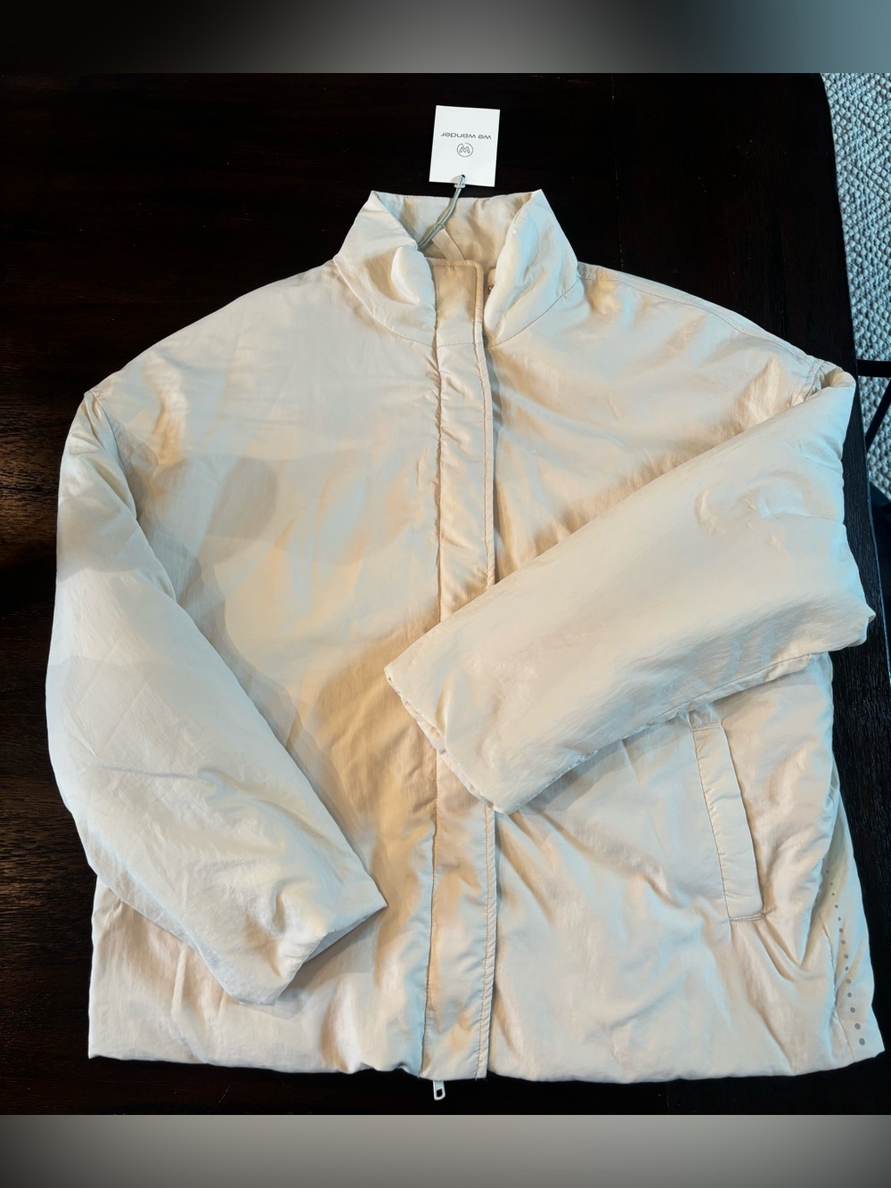 Minimalist Women's Cream Puffer Jacket